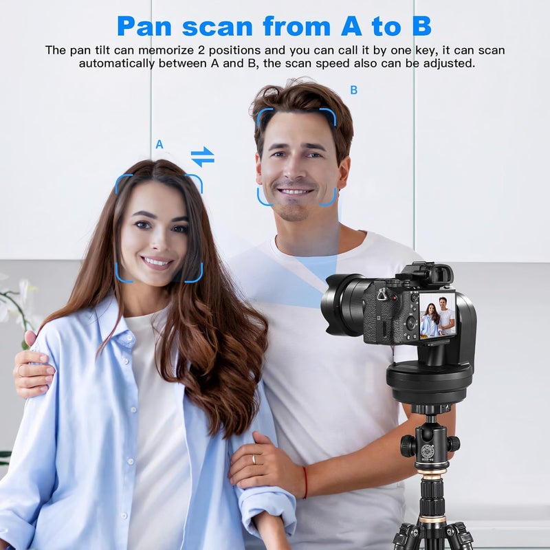 soonpho M2 Motorized Rotating Panoramic Tripod Head with Remote Control & Mobile Phone Clip for DSLR Cameras/Smartphones-Built-in 2000mAh Lithium Battery, 2.2lb/1kg Maximum Playload - Image 2